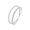 925 Sterling Silver Ring 6.0 Size with Pavé Setting CZ