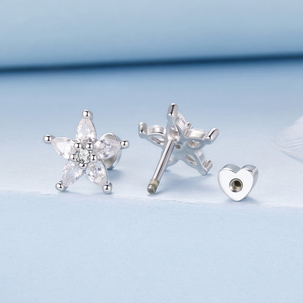 925 Sterling Silver Earrings with Pavé CZ Setting