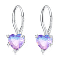 925 Sterling Silver Earrings with Pavé CZ and Plated Platinum Finish