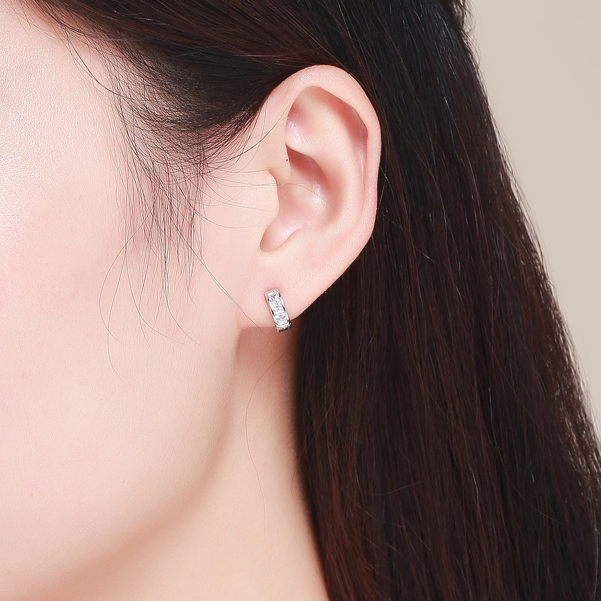 925 Sterling Silver Plated Platinum Pavé Setting CZ Earrings
