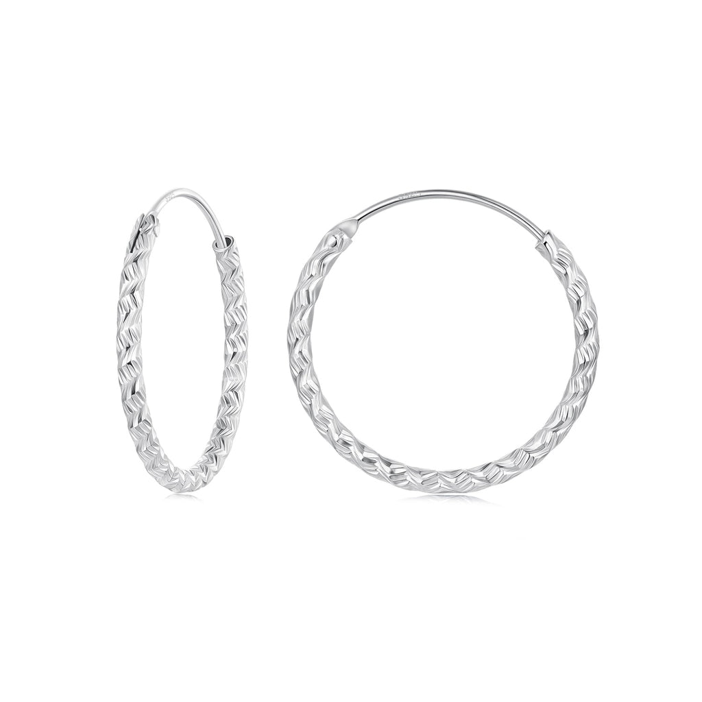 925 Sterling Silver Earrings Hoops 2.5 cm for Women