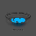 925 Sterling Silver & White Gold Luminous Stone Ring for Women