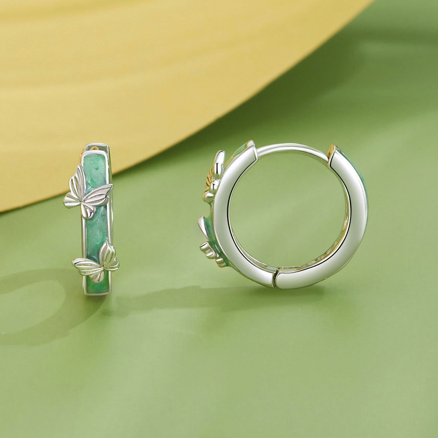 925 Sterling Silver Earrings with Enamel Process and Platinum Plating for Women