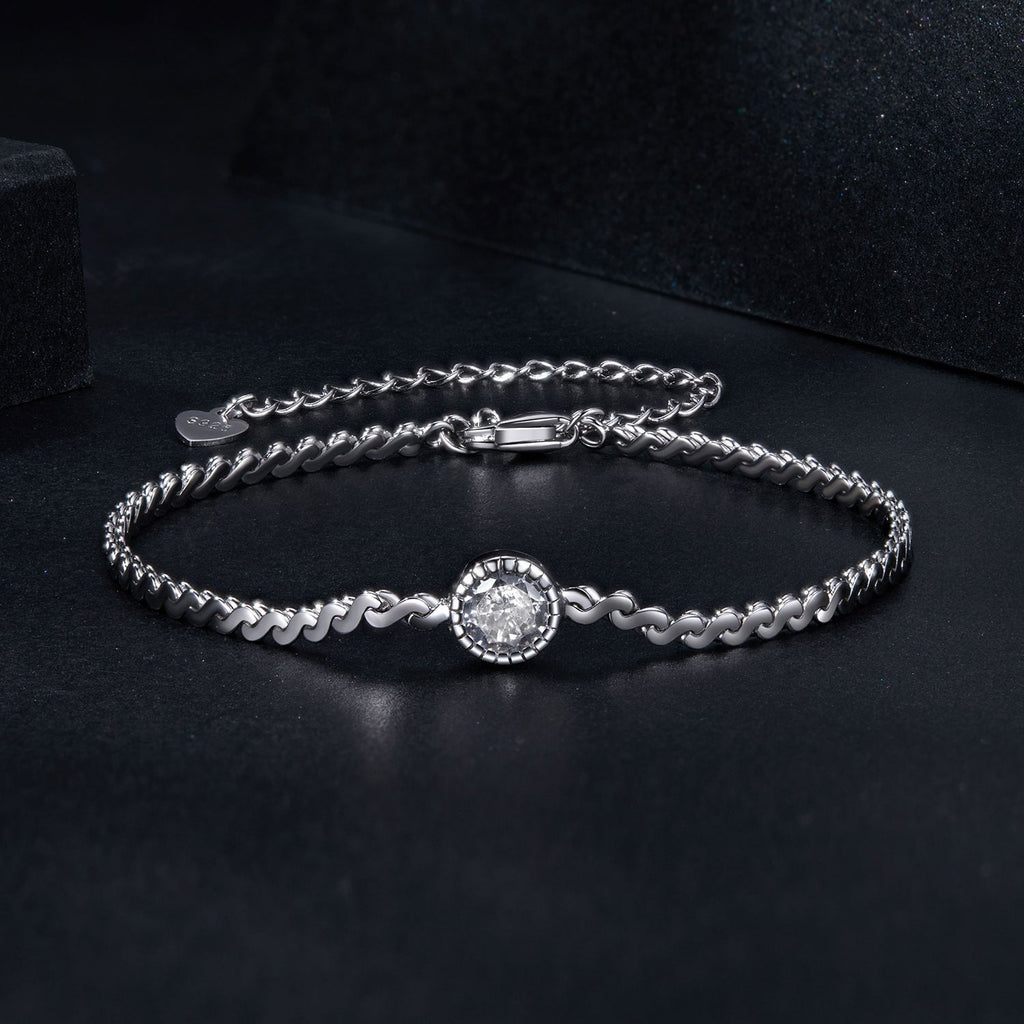 S925 Sterling Silver 5.0mm Moissanite Bracelet for Women