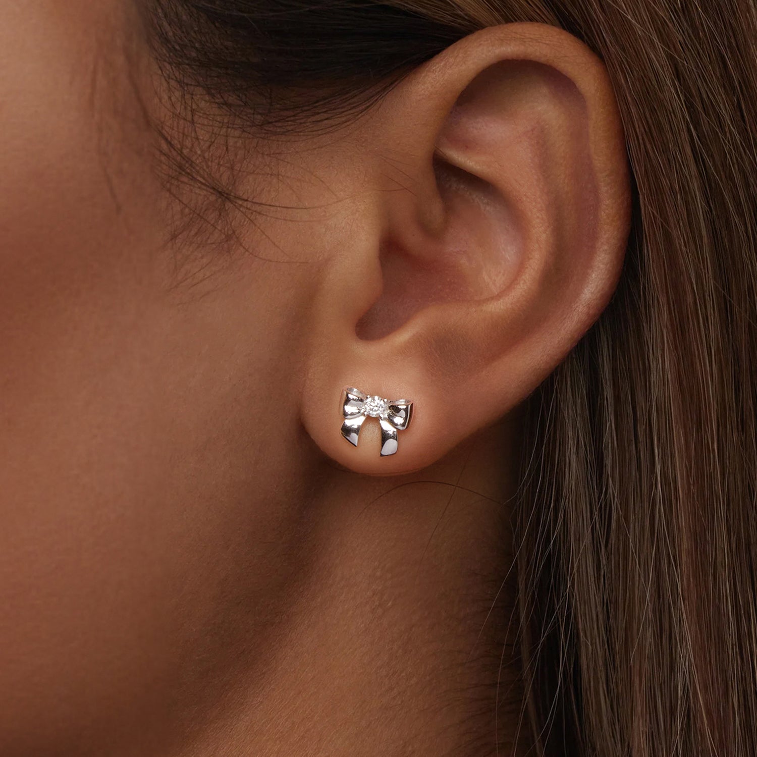 925 Sterling Silver Moissanite Earrings 0.3 cm for Women