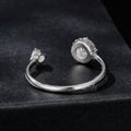925 Sterling Silver Moissanite 0.5ct & 0.2ct Ring in Size E for Women