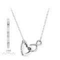 925 Sterling Silver Necklace with Pavé Setting CZ, 40+5cm, Plated White Gold, Women