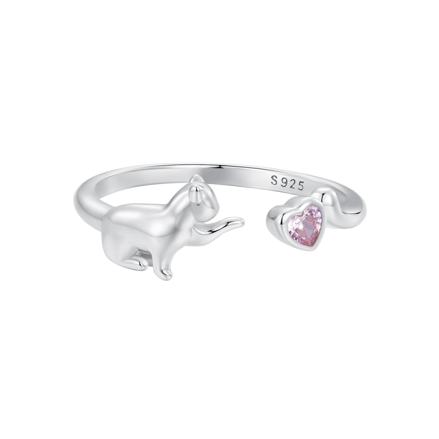 925 Sterling Silver Pavé Setting CZ White Gold Plated Ring for Women