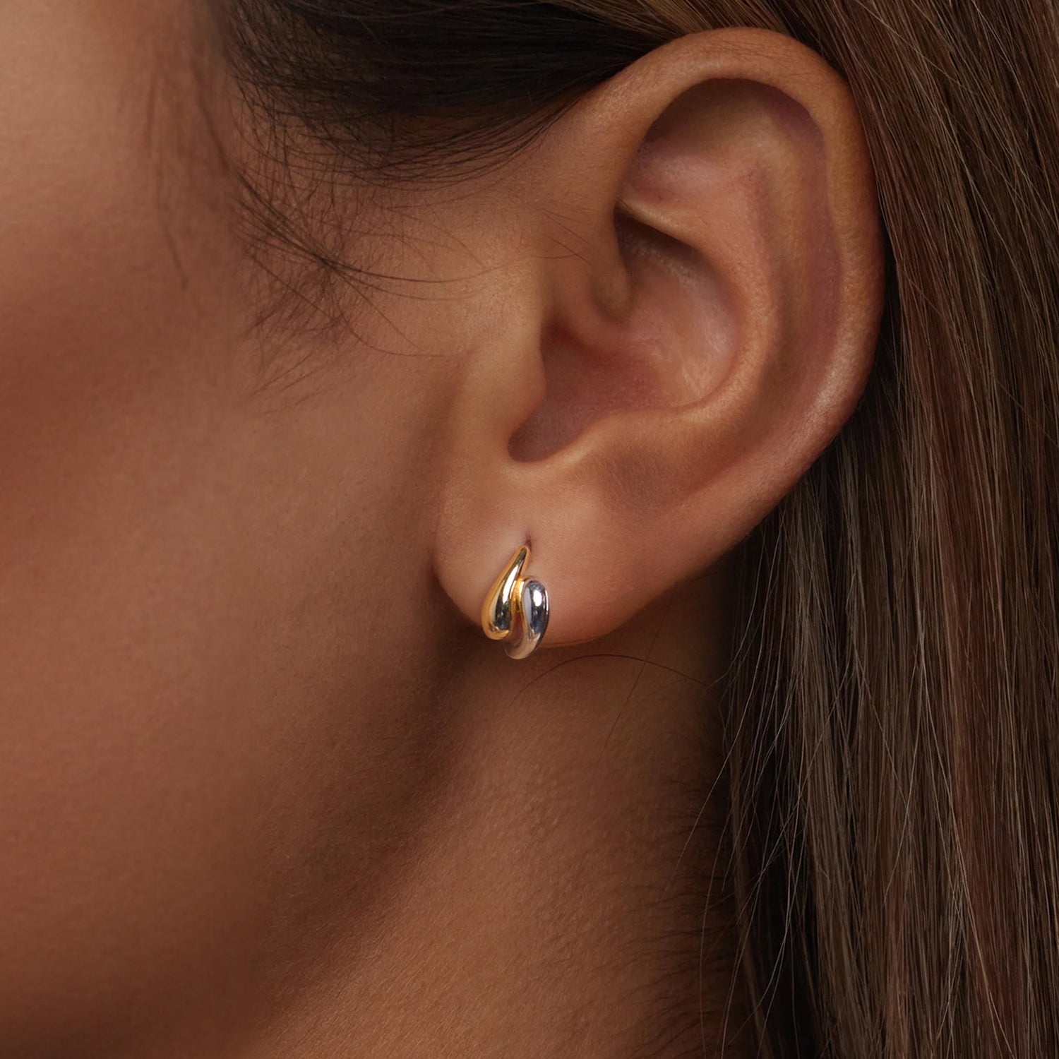 925 Sterling Silver & Plated Gold & Plated White Gold Earrings