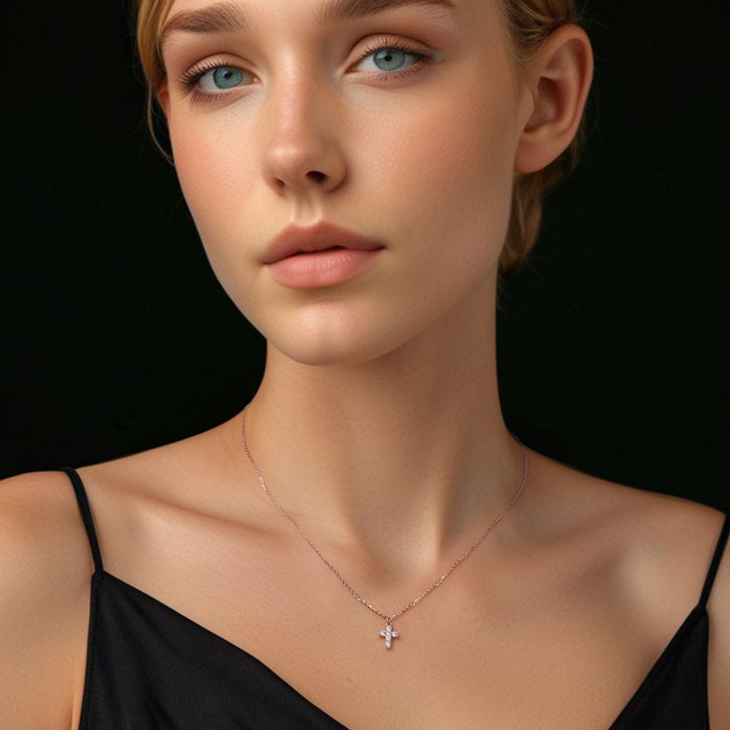 925 Sterling Silver Moissanite Pendant Necklace 40+5cm for Women