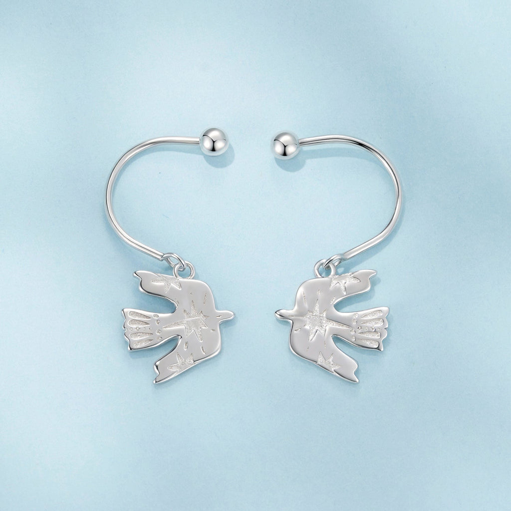 925 Sterling Silver Earrings with Pavé Setting CZ and White Gold Plating for Women