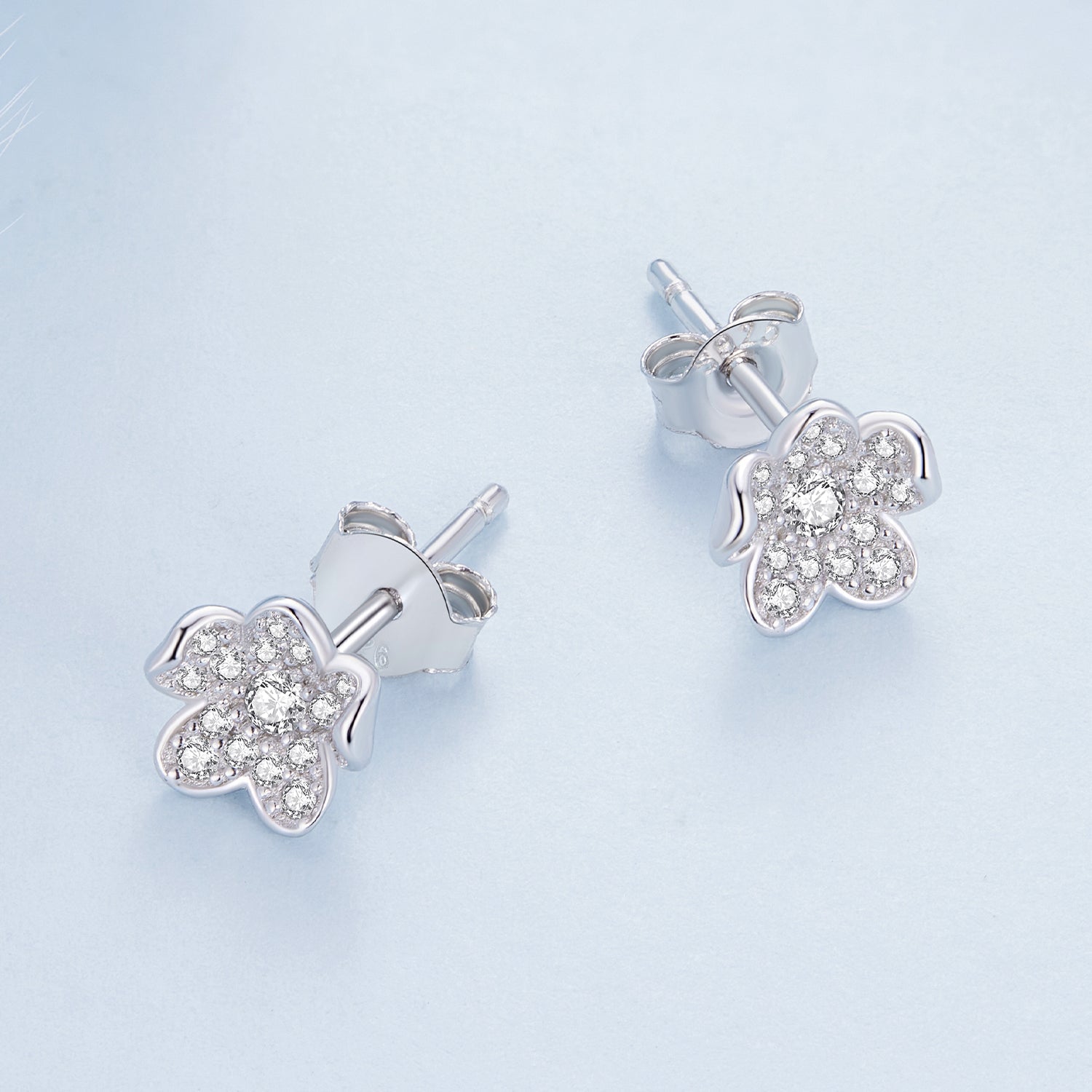 S925 Sterling Silver Pavé Setting CZ Earrings