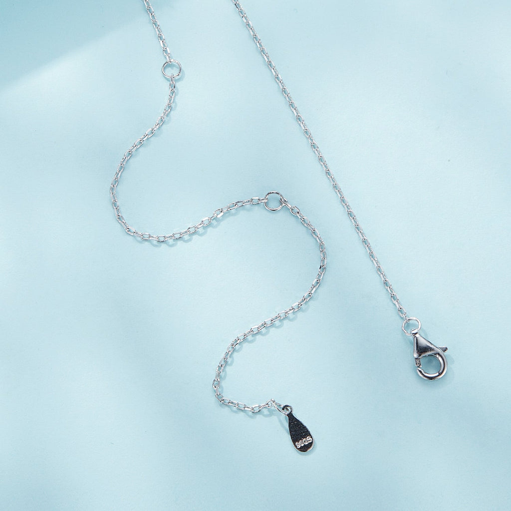 925 Sterling Silver Necklace with 19*18mm Pavé Setting CZ Pendant