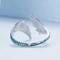 925 Sterling Silver Enamel Ring Size 9.0 for Women