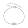 925 Sterling Silver Moissanite Bracelet 15+6cm, Plated White Gold, for Women