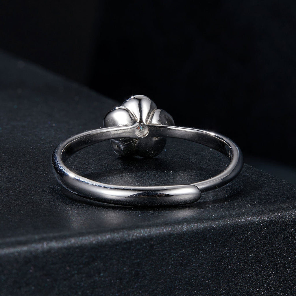 925 Sterling Silver White Gold Plated Moissanite Ring Size E for Women