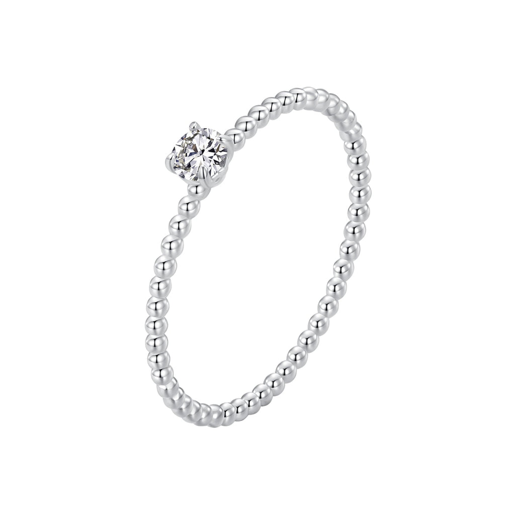 925 Sterling Silver 3mm Moissanite Ring for Women - Size 6