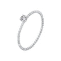 925 Sterling Silver 3mm Moissanite Ring for Women - Size 6