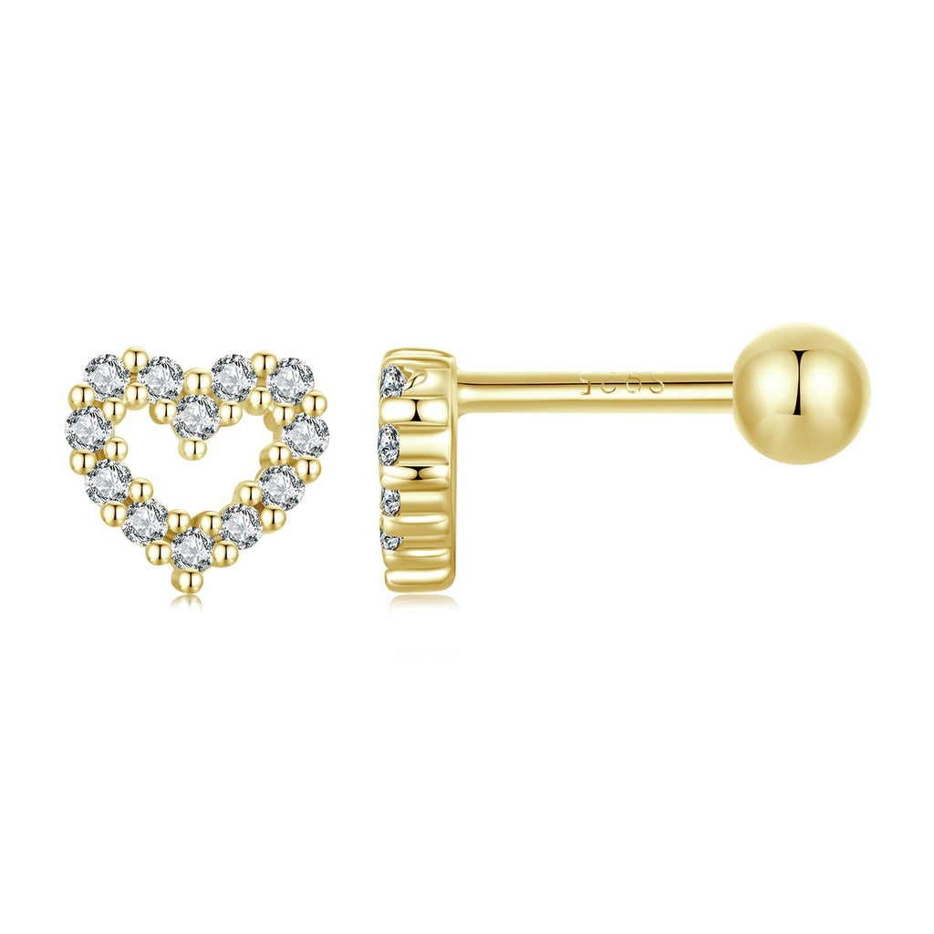 925 Sterling Silver White Gold Plated Earrings with CZ for Women