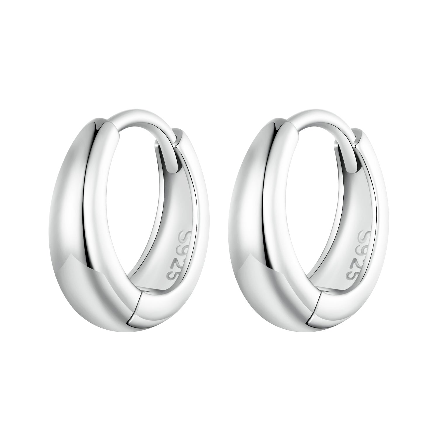925 Sterling Silver 12*3mm Platinum Plated Earrings