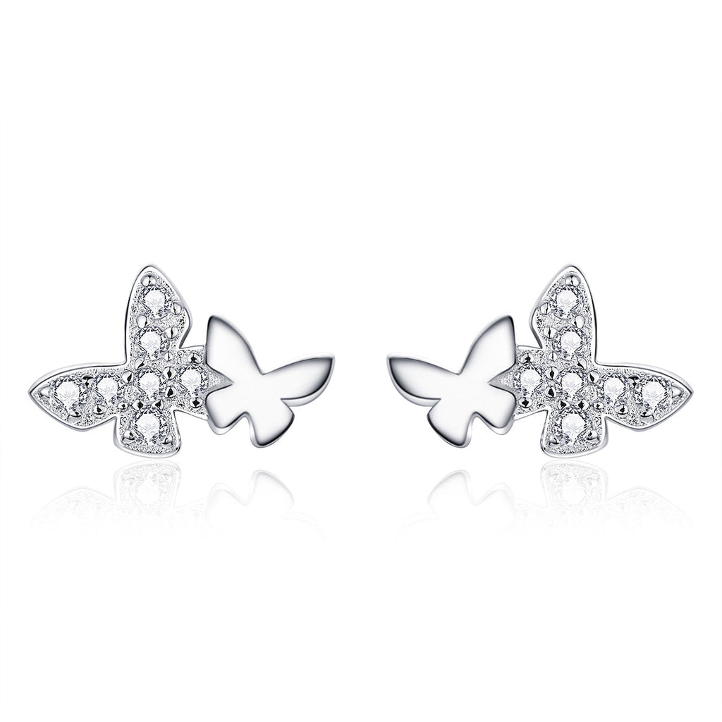 925 Sterling Silver Earrings with Pavé Setting CZ - 0.6*0.9cm