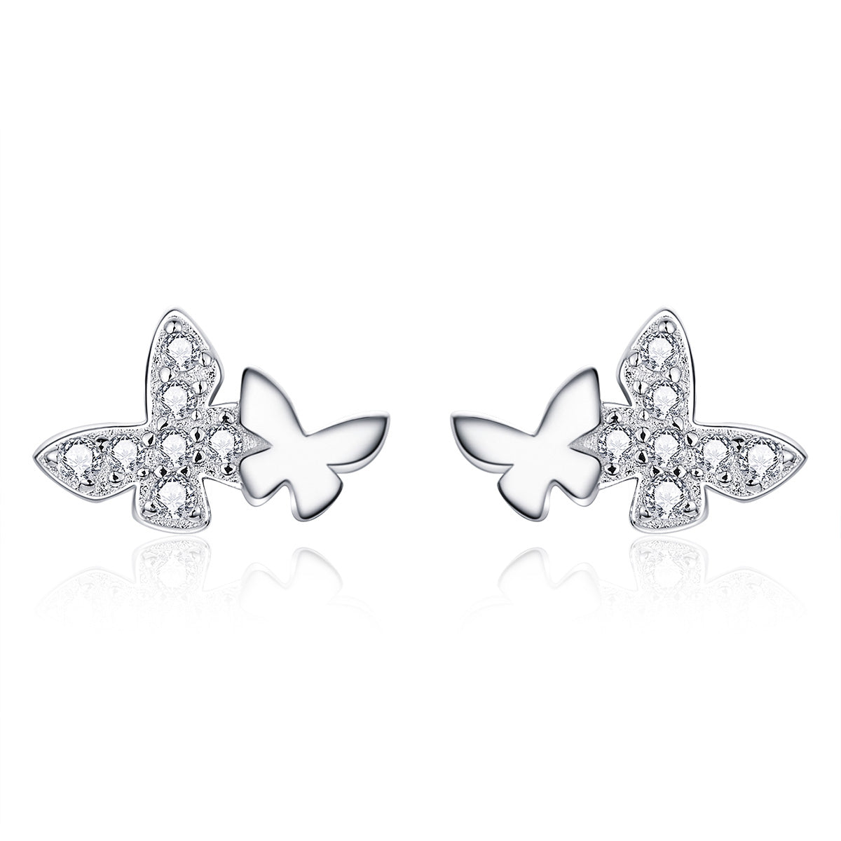 925 Sterling Silver Earrings with Pavé Setting CZ - 0.6*0.9cm