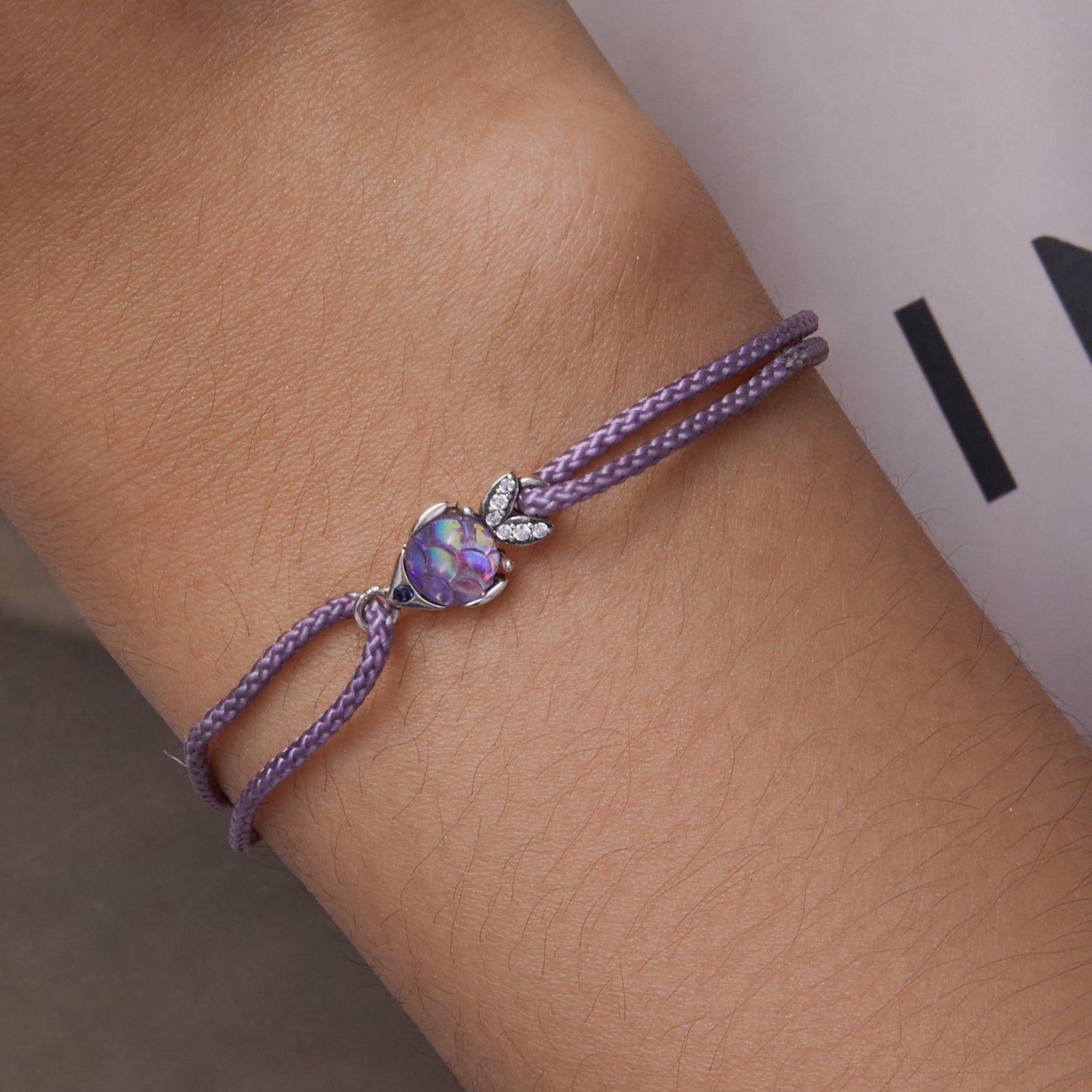 925 Sterling Silver Adjustable 24cm CZ Resin Bracelet for Women