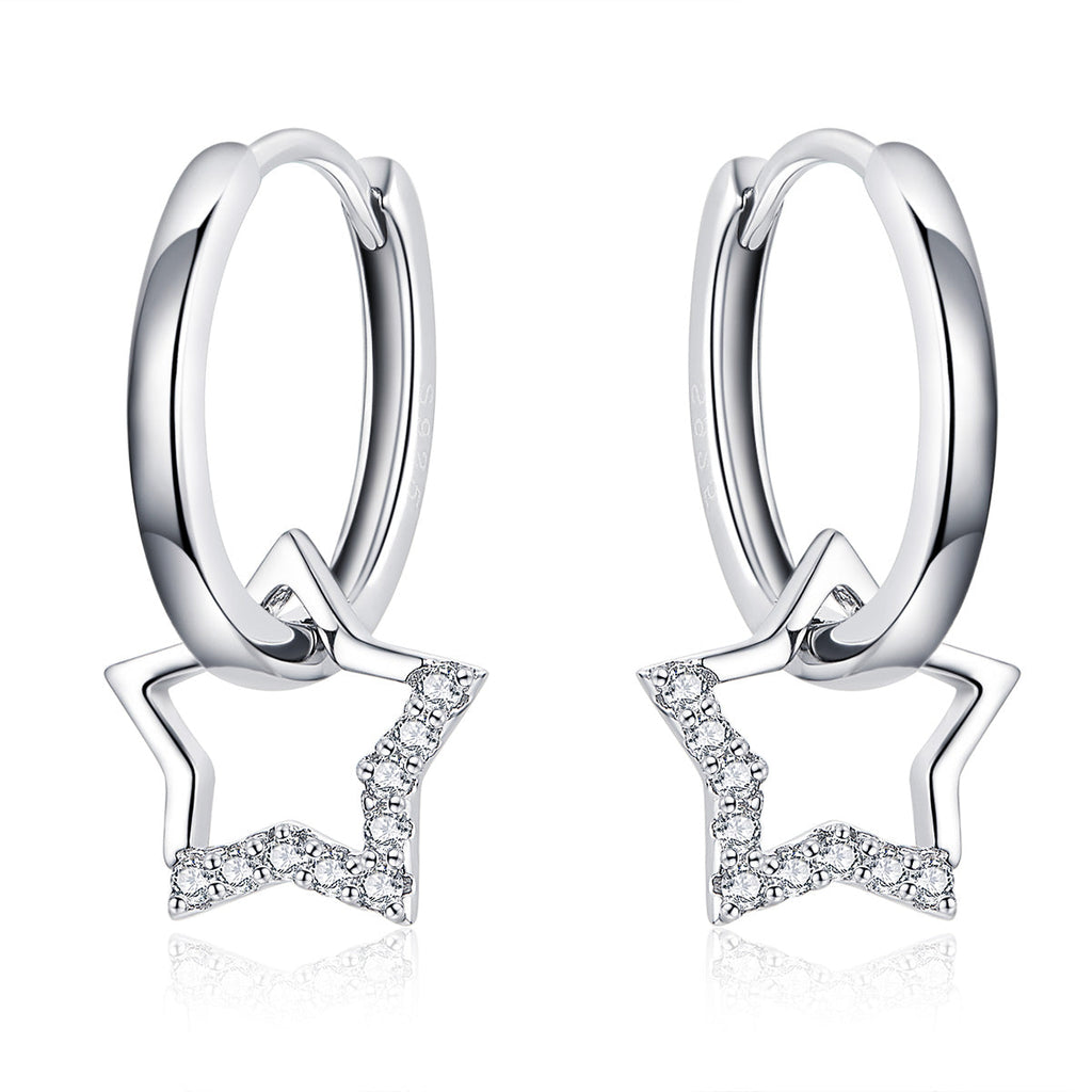 S925 Sterling Silver Plated Platinum CZ Earrings for Women
