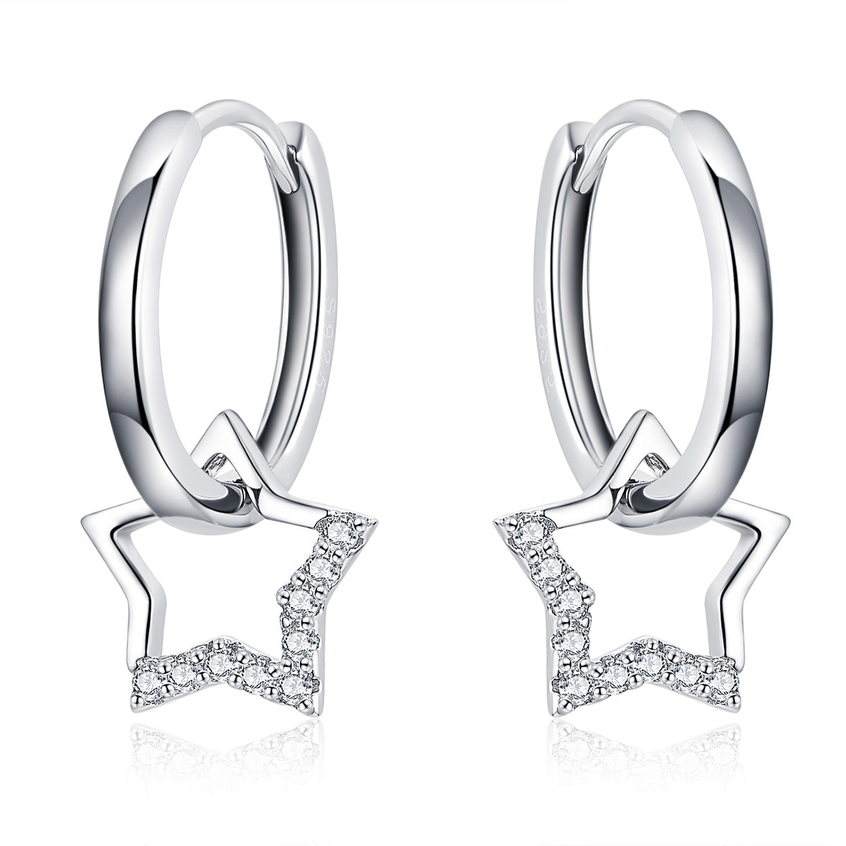 S925 Sterling Silver Plated Platinum CZ Earrings for Women