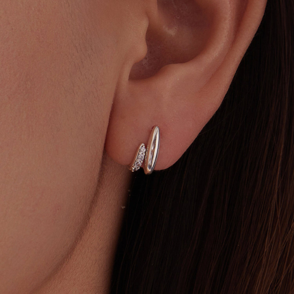 925 Sterling Silver Earrings with Pavé Setting CZ