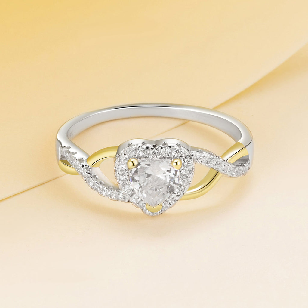 925 Sterling Silver & White Gold Plated 1.7mm CZ Ring Size 7.0 for Women