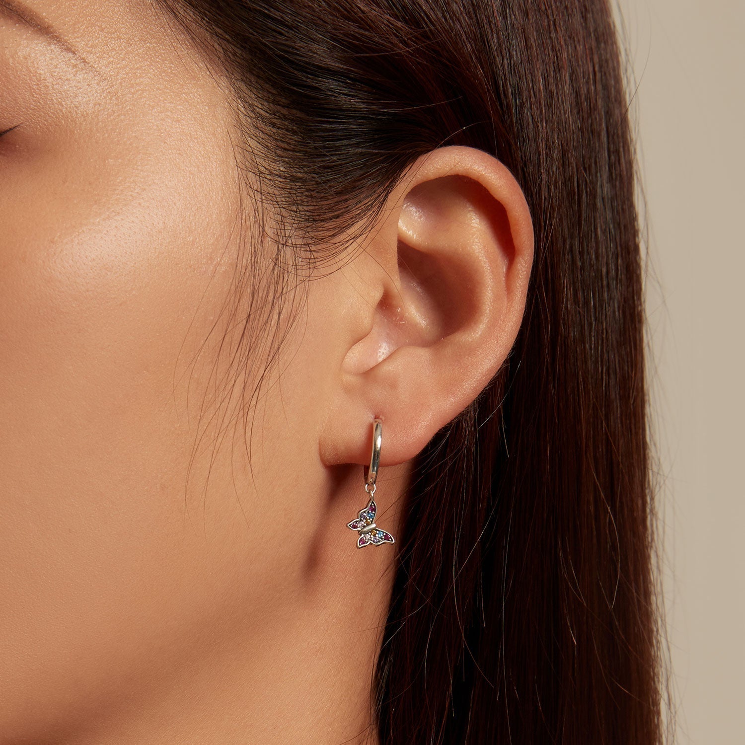 925 Sterling Silver Earrings with Pavé Setting CZ, 2.3*0.95cm, for Women