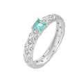 925 Sterling Silver Pavé Set CZ Ring in Size 6 for Women
