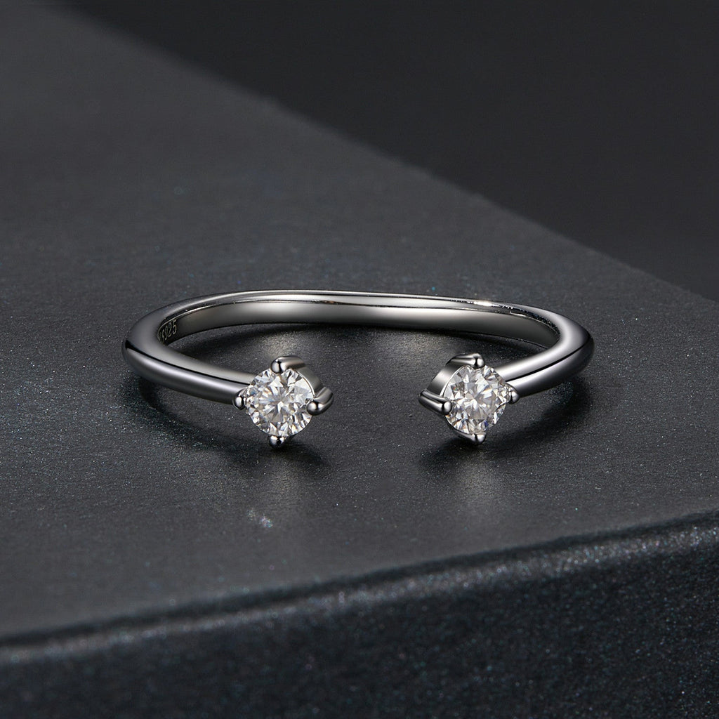 925 Sterling Silver Moissanite Ring Size E for Women