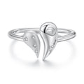 925 Sterling Silver 1.1cm White Gold Plated CZ Pendant Ring