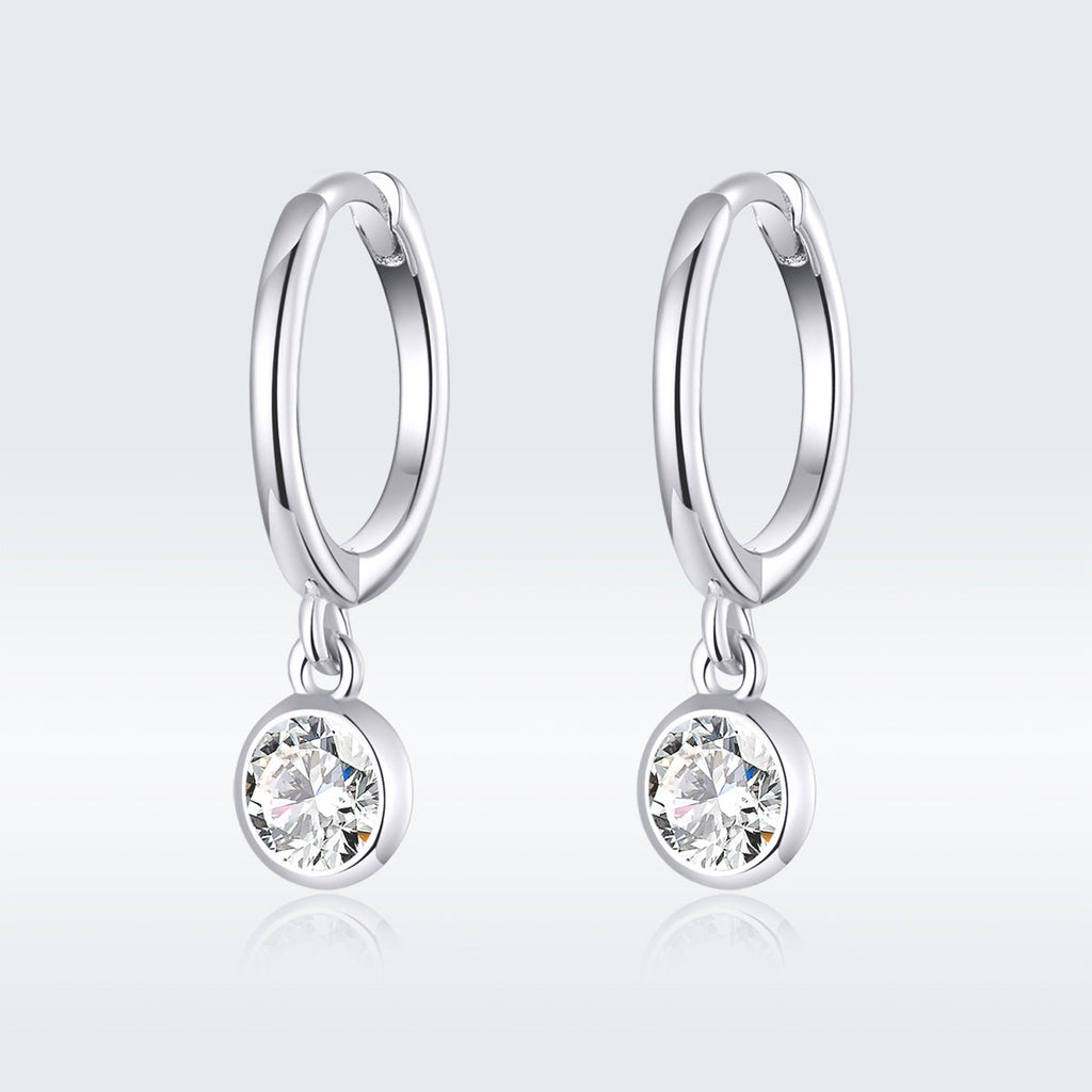 925 Sterling Silver Gold Plated Pavé Setting CZ Earrings for Women