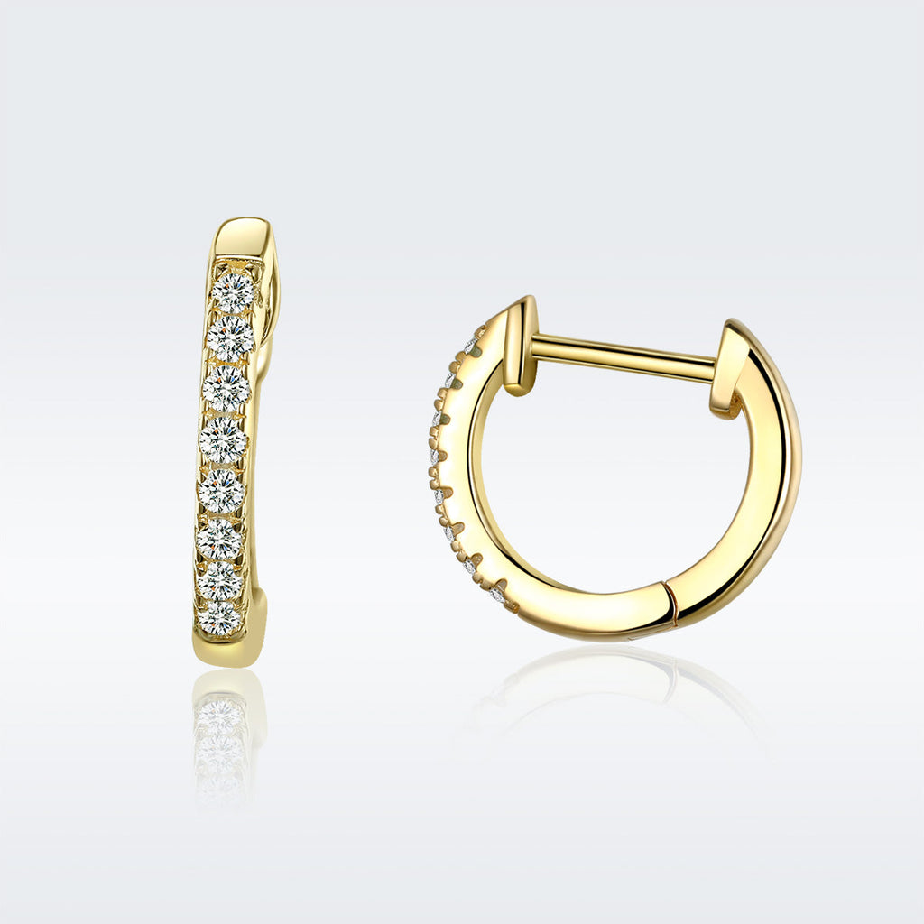 925 Sterling Silver 1.3cm Pavé Set CZ Earrings