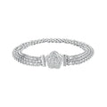 925 Sterling Silver and Platinum Plated 17.0 cm Pavé Setting CZ Bracelet for Women