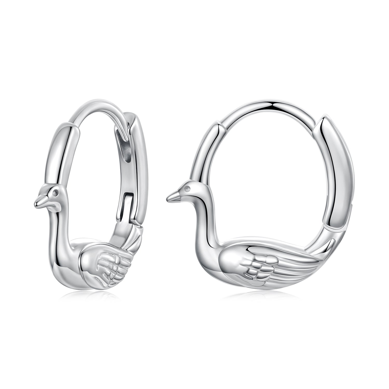 925 Sterling Silver Plated White Gold Hoop Earrings for Women