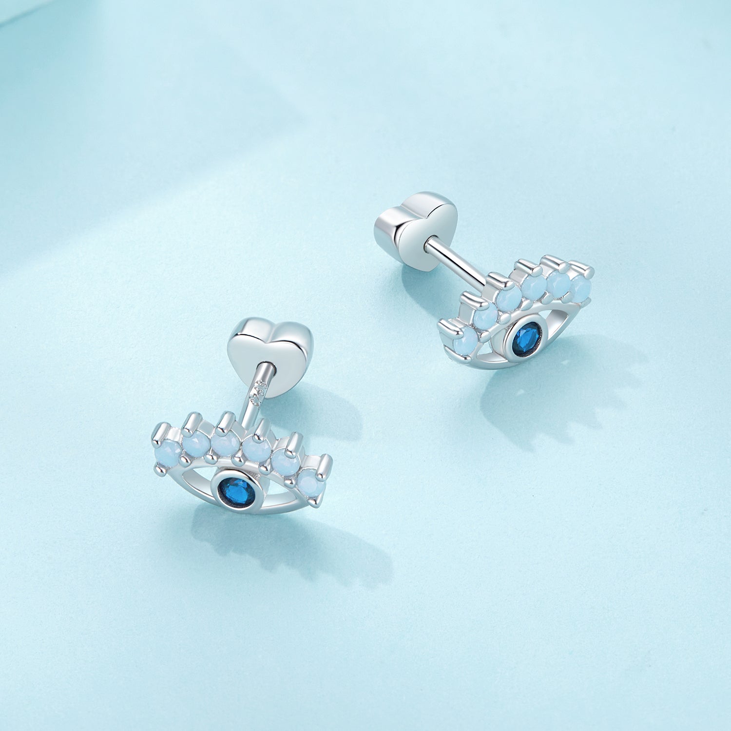 925 Sterling Silver Plated Platinum Opal Earrings for Women