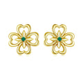 925 Sterling Silver Earrings with Pavé Setting CZ, 0.9cm, Oxidized Silver for Women