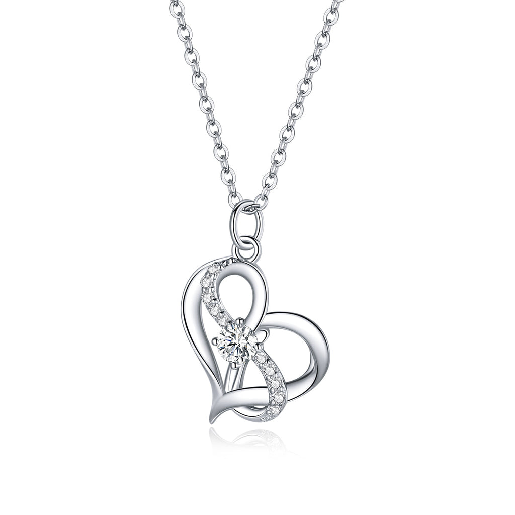 925 Sterling Silver Adjustable CZ Pendant Necklace