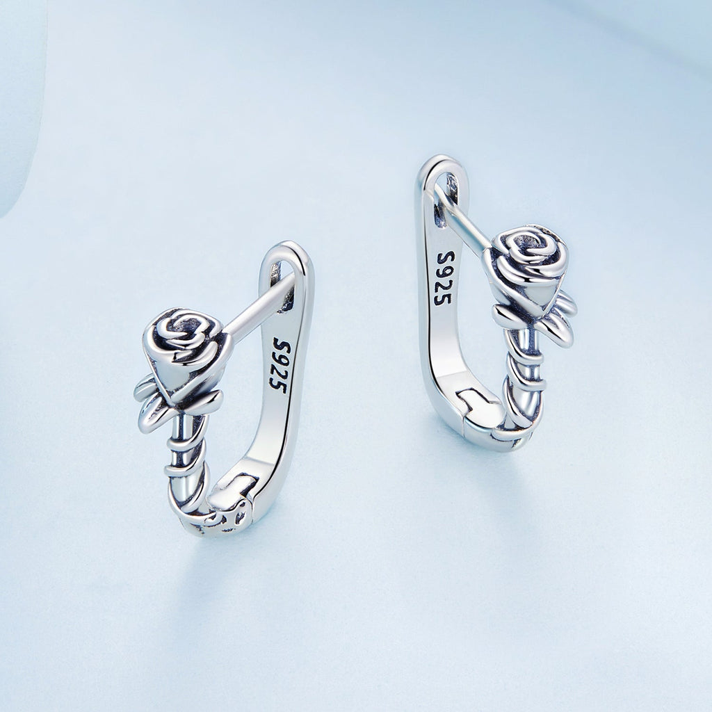 925 Sterling Silver Earrings with Oxidized Finish for Women