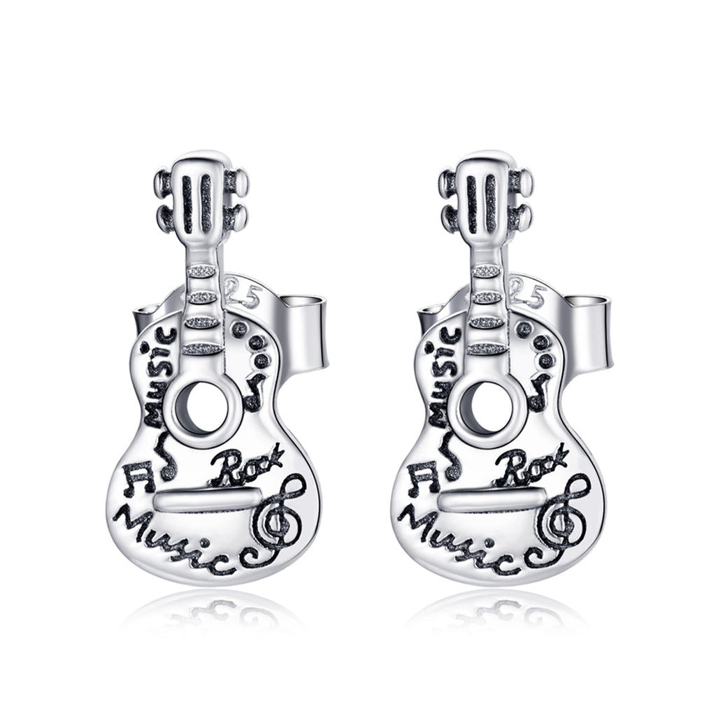 925 Sterling Silver & Oxidized Silver Earrings for Women - 1.3*0.6cm
