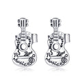 925 Sterling Silver & Oxidized Silver Earrings for Women - 1.3*0.6cm
