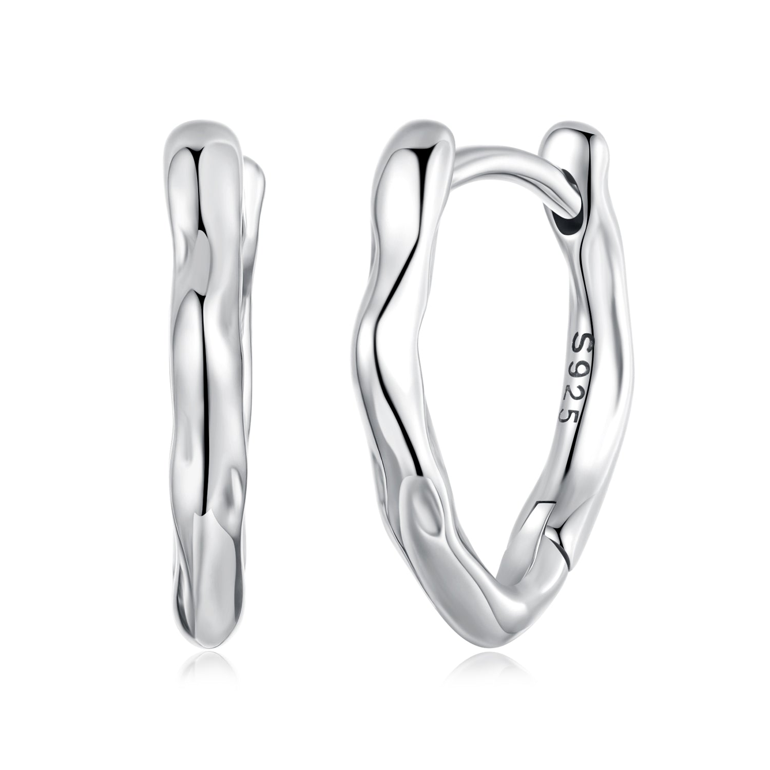 925 Sterling Silver Earrings with Oxidized Finish - 1.4x0.2cm for Women