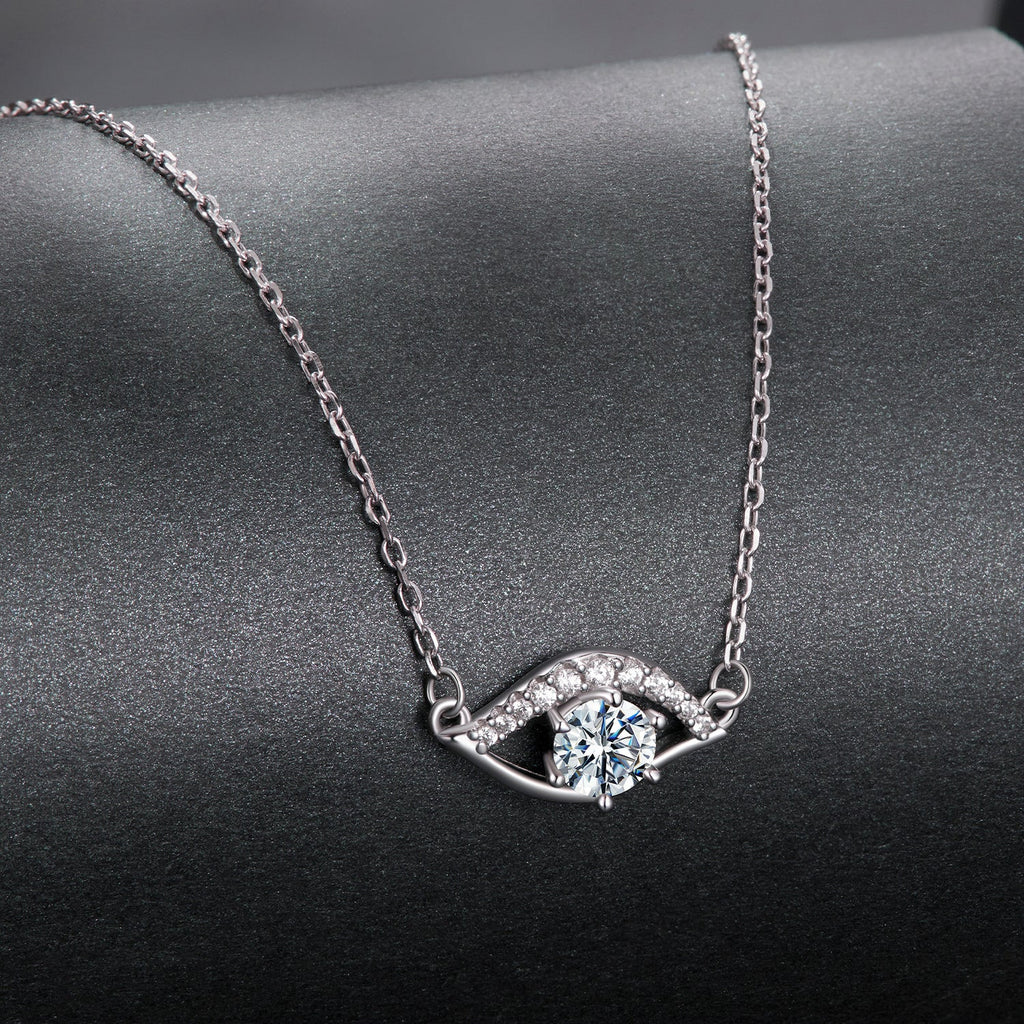 925 Sterling Silver Moissanite Necklace 40+5cm in Length for Women