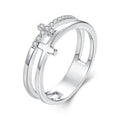 925 Sterling Silver Moissanite Engagement Ring for Women Size 6