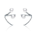 925 Sterling Silver Oxidized Earrings with Shell Pearl for Women