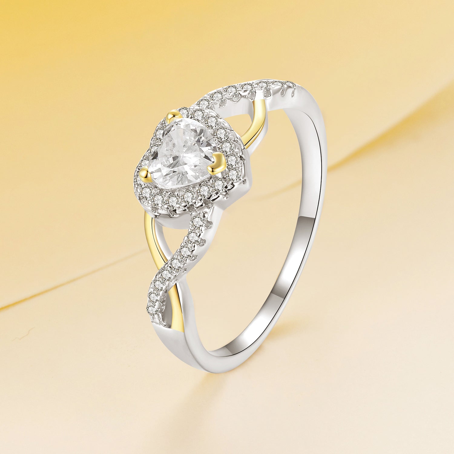 925 Sterling Silver & White Gold Plated 1.7mm CZ Ring Size 7.0 for Women